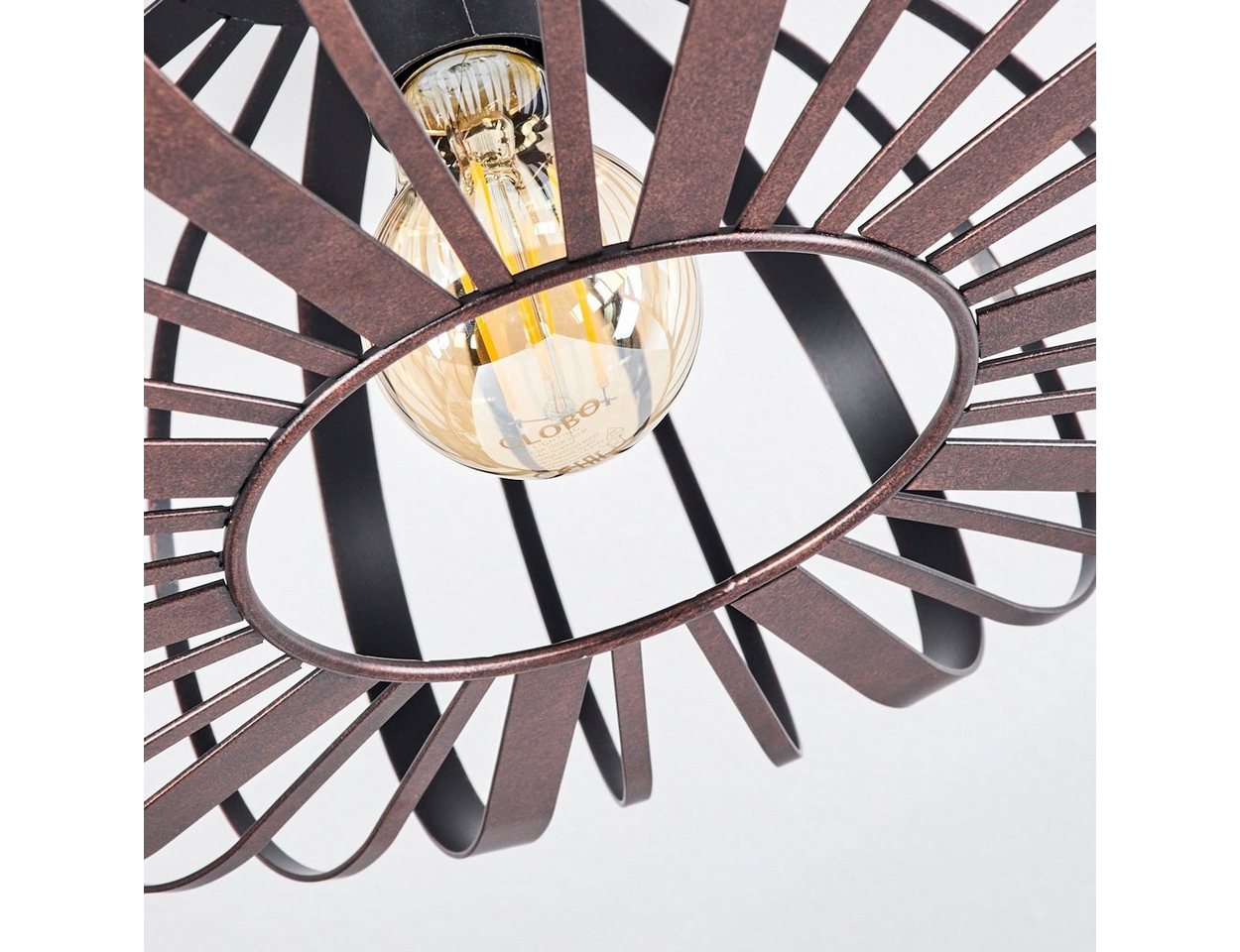hofstein Deckenleuchte »Aidone« moderne Deckenlampe aus Metall in Kupferfarben/Schwarz, ohne Leuchtmittel, Leuchte im modernen Design mit Lichteffekt, ø40cm, 1xE27 Bild 2