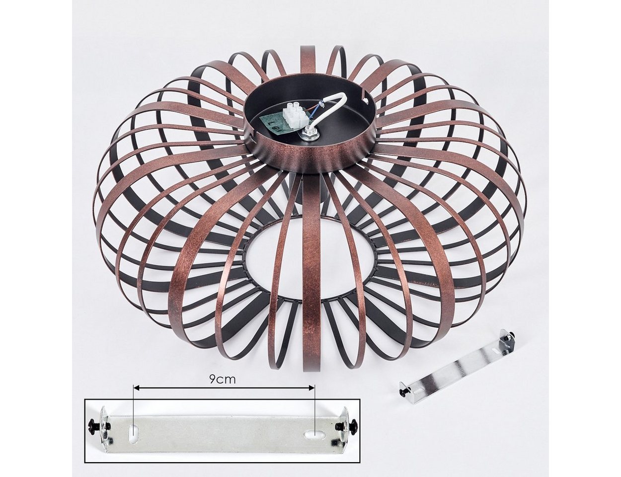 hofstein Deckenleuchte »Aidone« moderne Deckenlampe aus Metall in Kupferfarben/Schwarz, ohne Leuchtmittel, Leuchte im modernen Design mit Lichteffekt, ø40cm, 1xE27 Bild 4