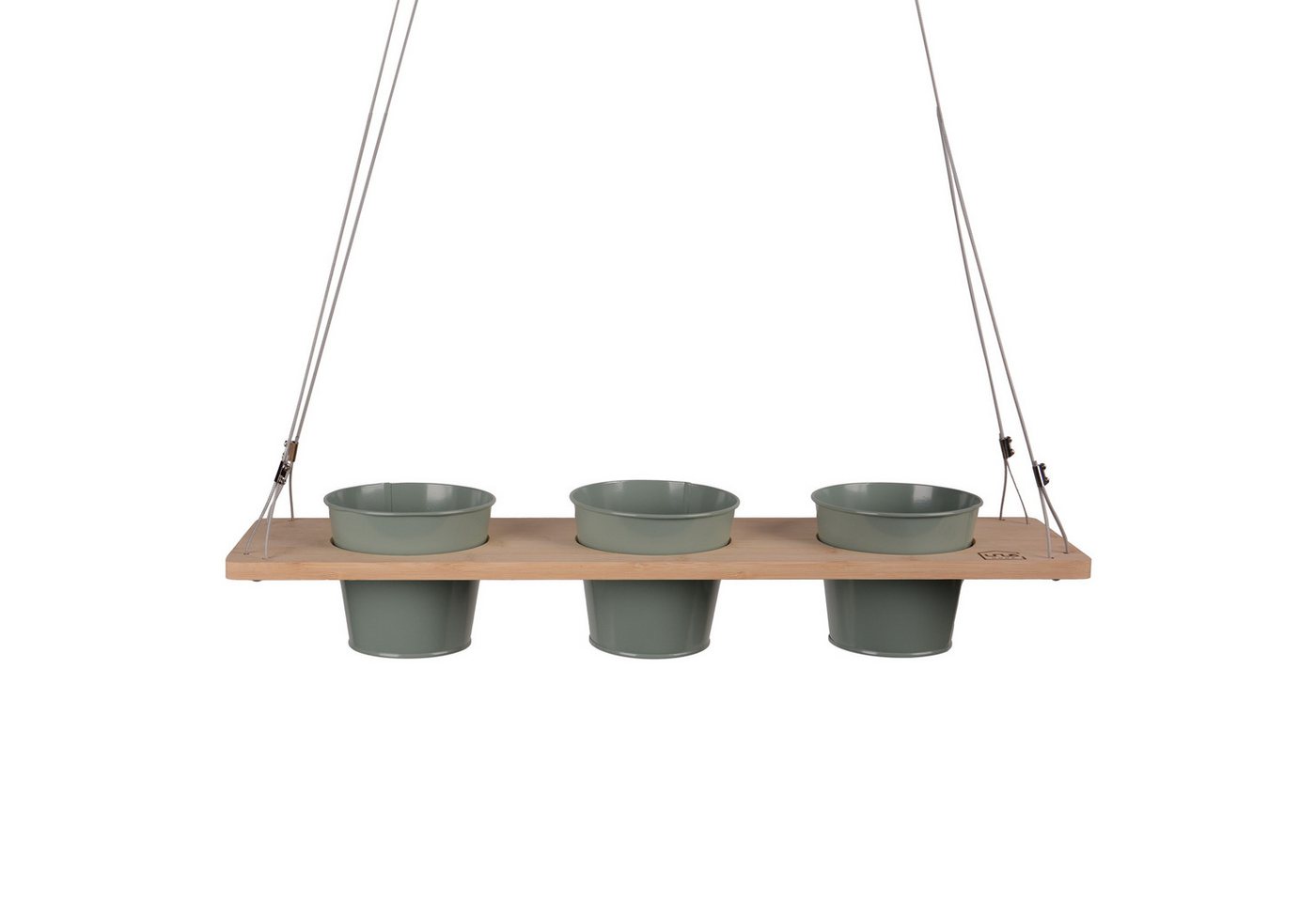 UNUS HOME Blumenkasten Kräuterbar, Pflanzenregal (60cm, grün), Stabile Drahtseilaufhängung, hängende Kräutertöpfe Bild 4