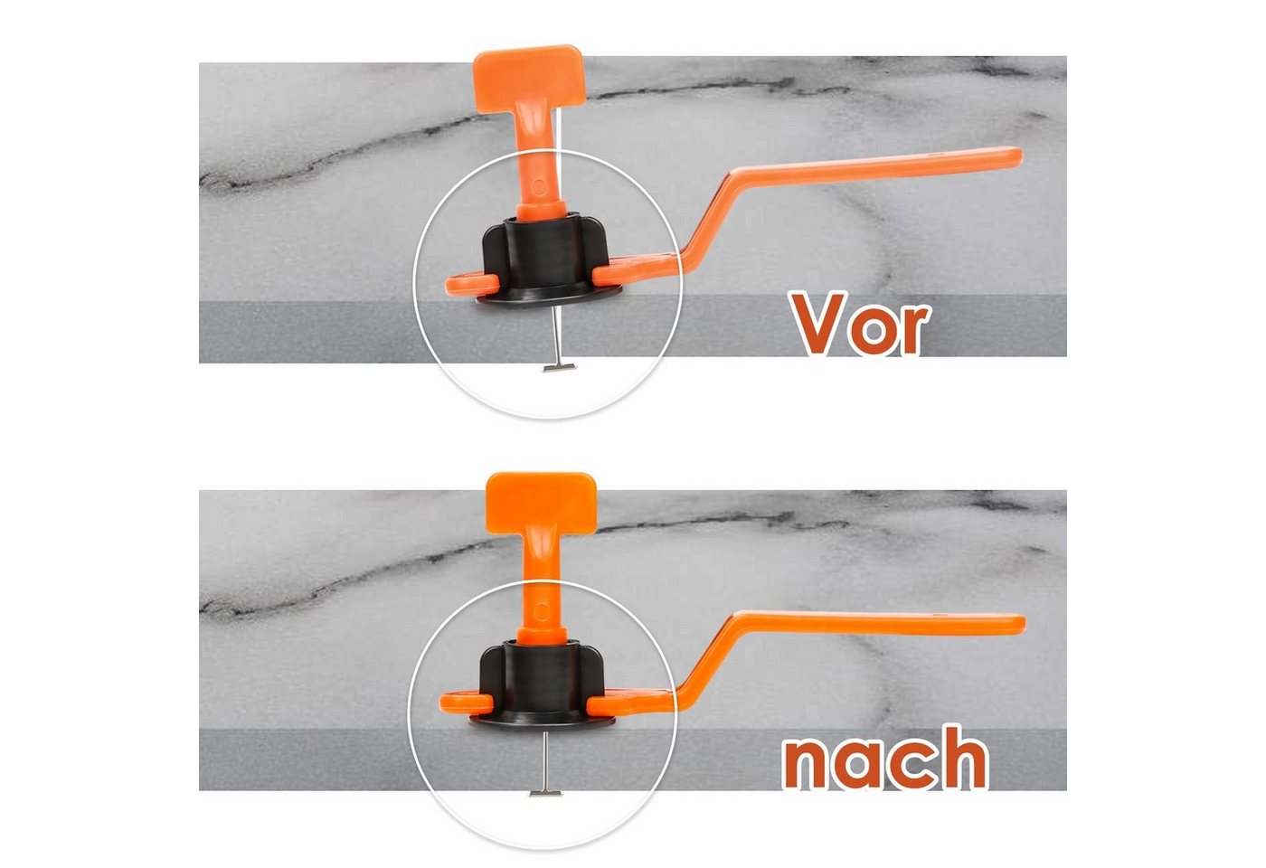 Clanmacy Verlegeset Fliesen Fliesenkreuz 440 teiliges Fliesen Nivellier Kit Clip Tile, (Fliesen Nivellierung System) Bild 2