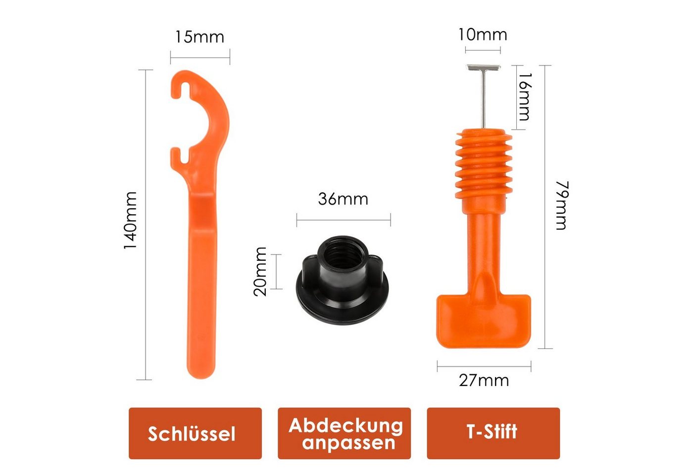 Clanmacy Verlegeset Fliesen Fliesenkreuz 440 teiliges Fliesen Nivellier Kit Clip Tile, (Fliesen Nivellierung System) Bild 3