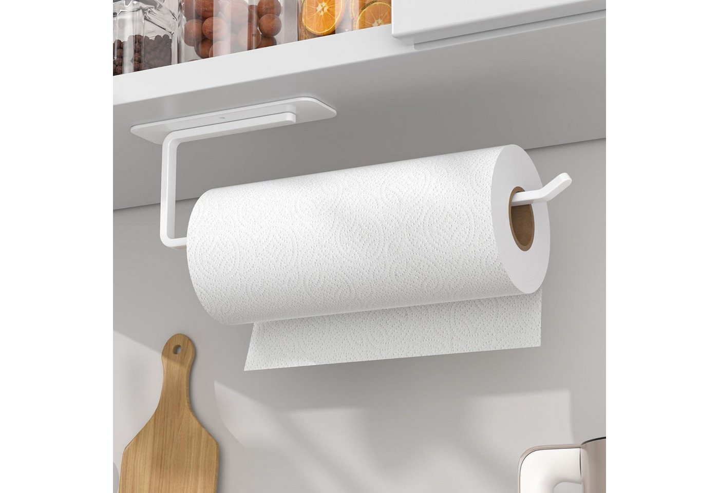 LuxusKollektion Küchenrollenhalter Küchenrollenhalter ohne Bohren selbstklebend Weiß Bild 4