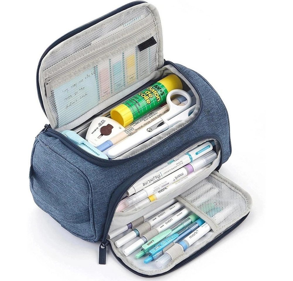 Coonoor Federmäppchen 3 Fächer Große Kapazität Mäppchen Federtasche Stiftetasche, Pencil Case Bleistifttasche für Schule & Büro