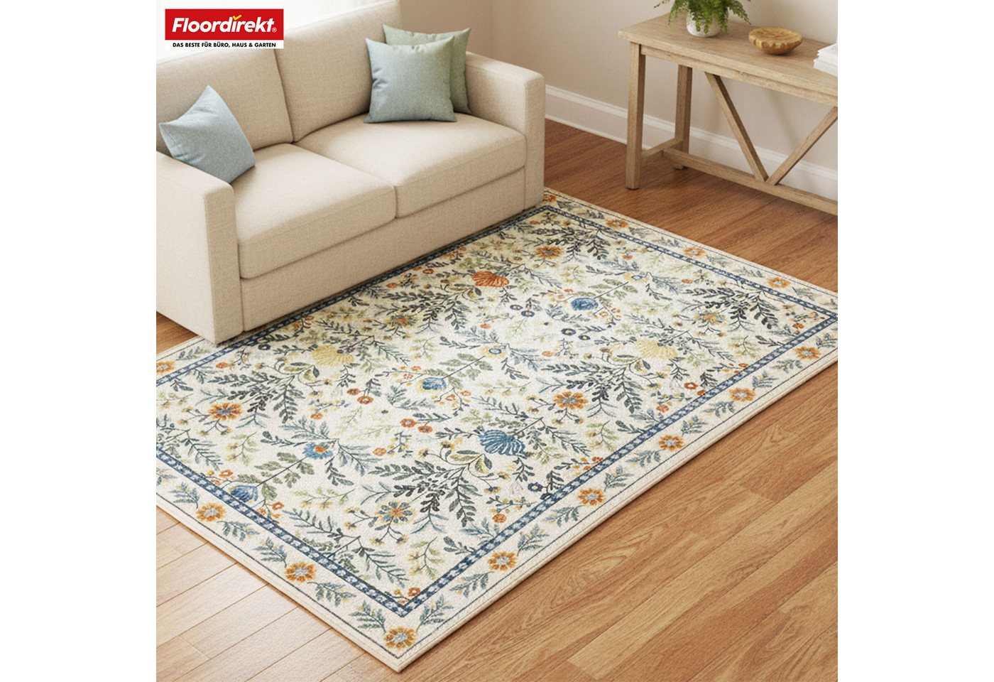 Floordirekt Orientteppich Orientalis klassischer orientalischer Wohnteppich mit Blumenmuster, rechteckig, rutschfest, pflegeleicht & strapazierfähig, angenehm sanfte Oberfläche Bild 3