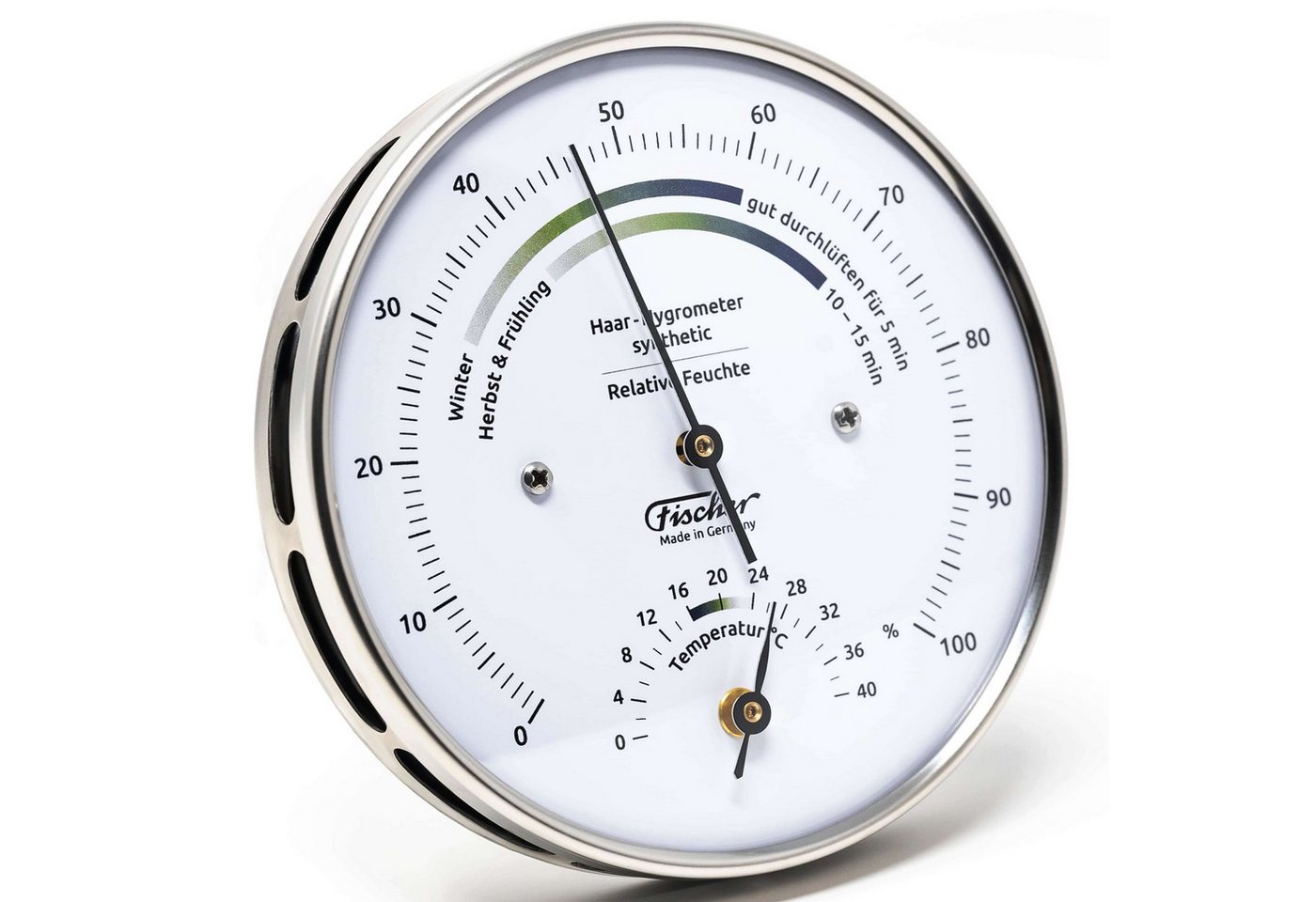 Fischer Klimamesser Fischer 122.01HT Wohnklima-Hygrometer mit Thermometer Made in Germany