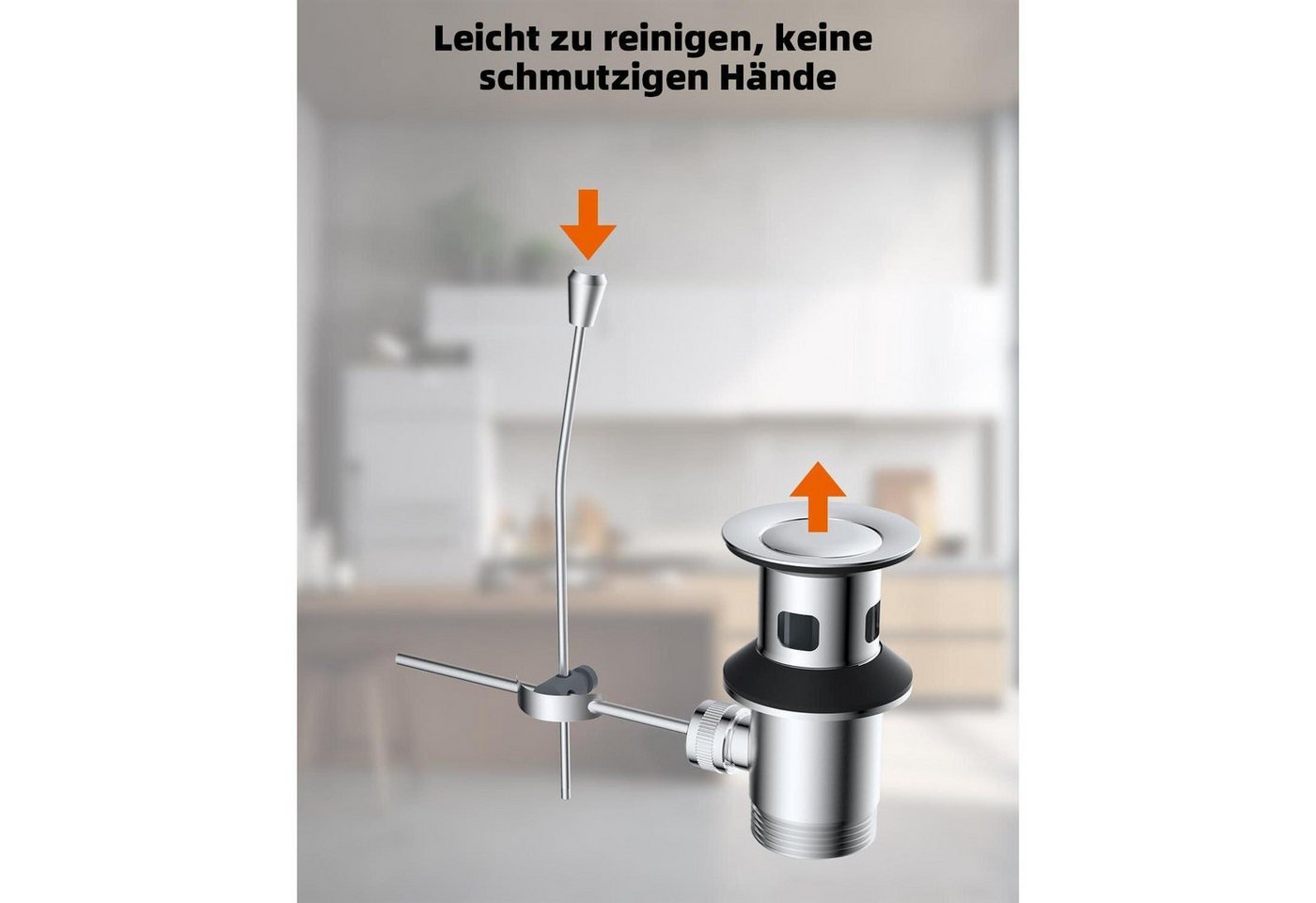 LuxusKollektion Ablaufgarnitur Ablaufventil Exzenter Waschbeckenstöpsel Zugstange Ablaufgarnitur Bild 5