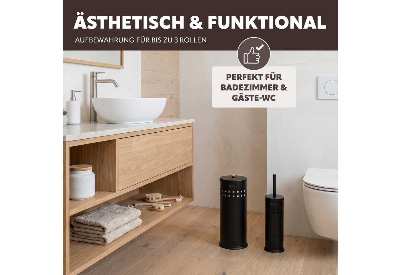 eluno Badaccessoire-Set Bad-Set AGLIANO 2tlg. mit Lock Dekor, 2 tlg.