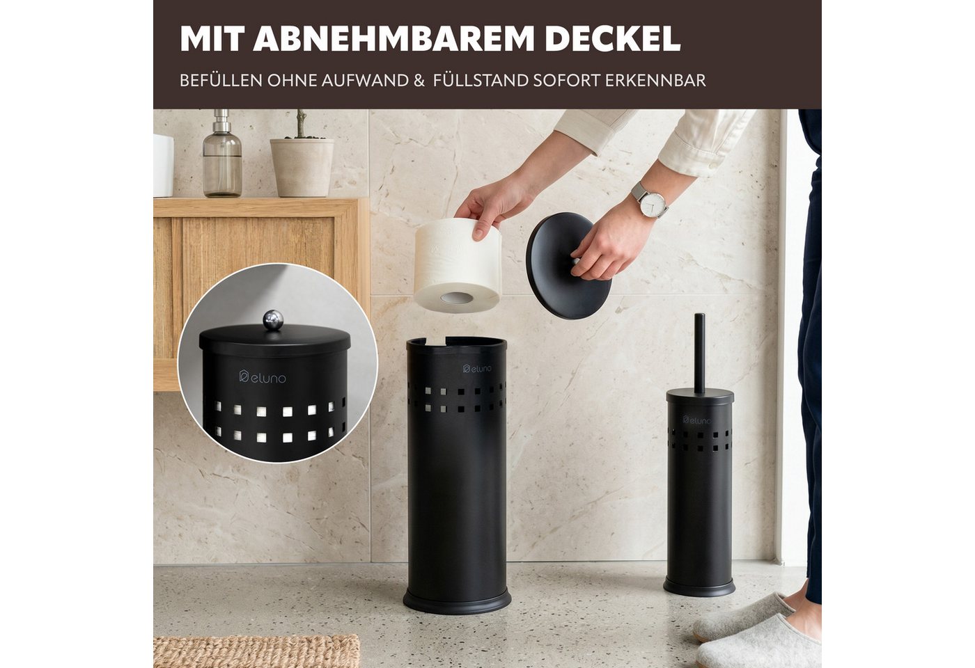 eluno Badaccessoire-Set Bad-Set AGLIANO 2tlg. mit Lock Dekor, 2 tlg. Bild 3