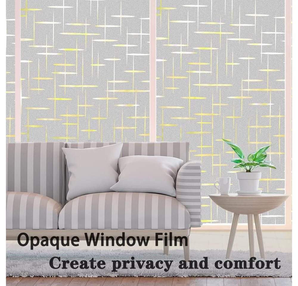 FELIXLEO Fensterfolie Fensterfolie Sichtschutzfolie Sternmuster 44.5x200cm Deko Bild 2