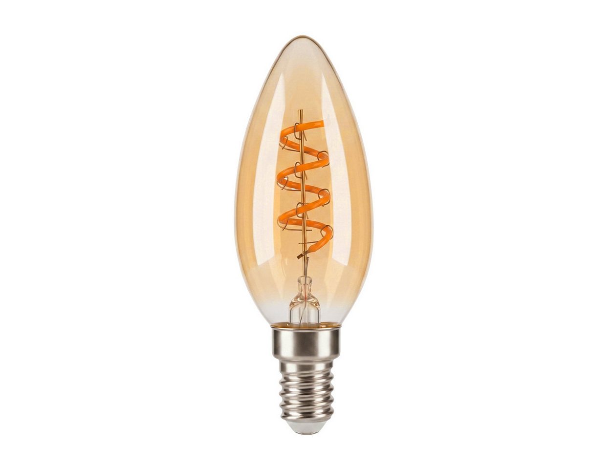 hofstein LED-Leuchtmittel 10er Set Glühbirne Extra Warmweiß dimmbar 4 Watt, E14, 2200 Kelvin, 220 Lumen, Kerze, Filament Spirale, Amber