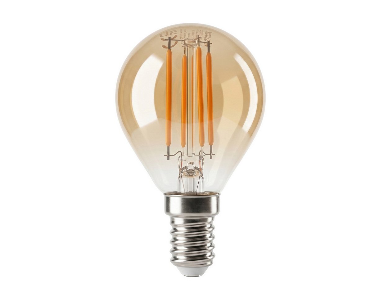 hofstein LED-Leuchtmittel 2er Set Glühbirne Extra Warmweiß dimmbar 4 Watt, E14, 2200 Kelvin, 350 Lumen, Kerze, Filament, Amber Bild 3