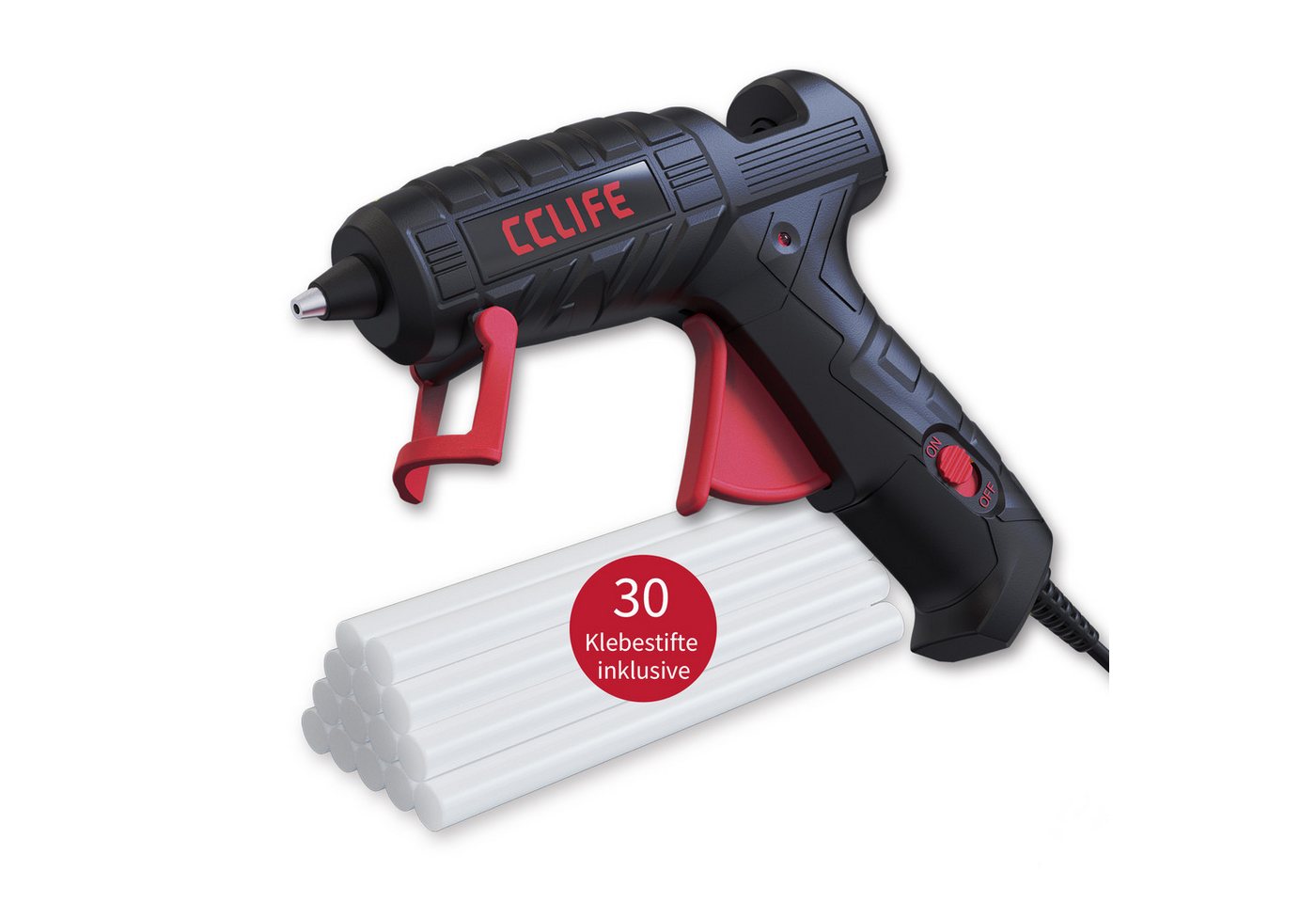 CCLIFE Heißklebepistole CCLIFE Heissklebepistole mit Klebestiften fuer DIY