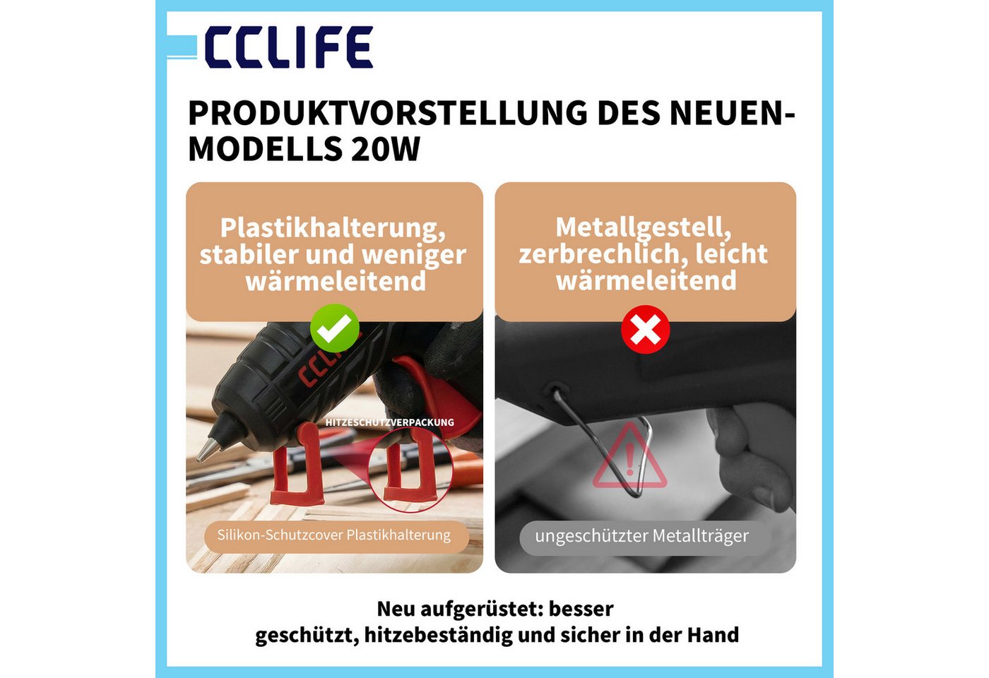 CCLIFE Heißklebepistole CCLIFE Heissklebepistole mit Klebestiften fuer DIY Bild 5