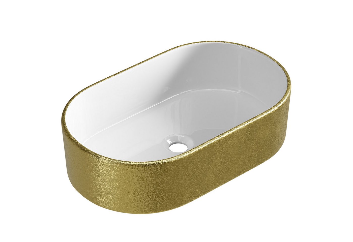 Planetmöbel Aufsatzwaschbecken Aquil Elegant Badezimmer Waschbecken 55 cm oval für Waschtisch (Keramik Aufsatzwaschbecken für Bad, Gäste WC, 1-St., Waschschale 55 x 34 x 14 cm ohne Hahnloch und Überlauf), für Waschtische oder Waschplätze