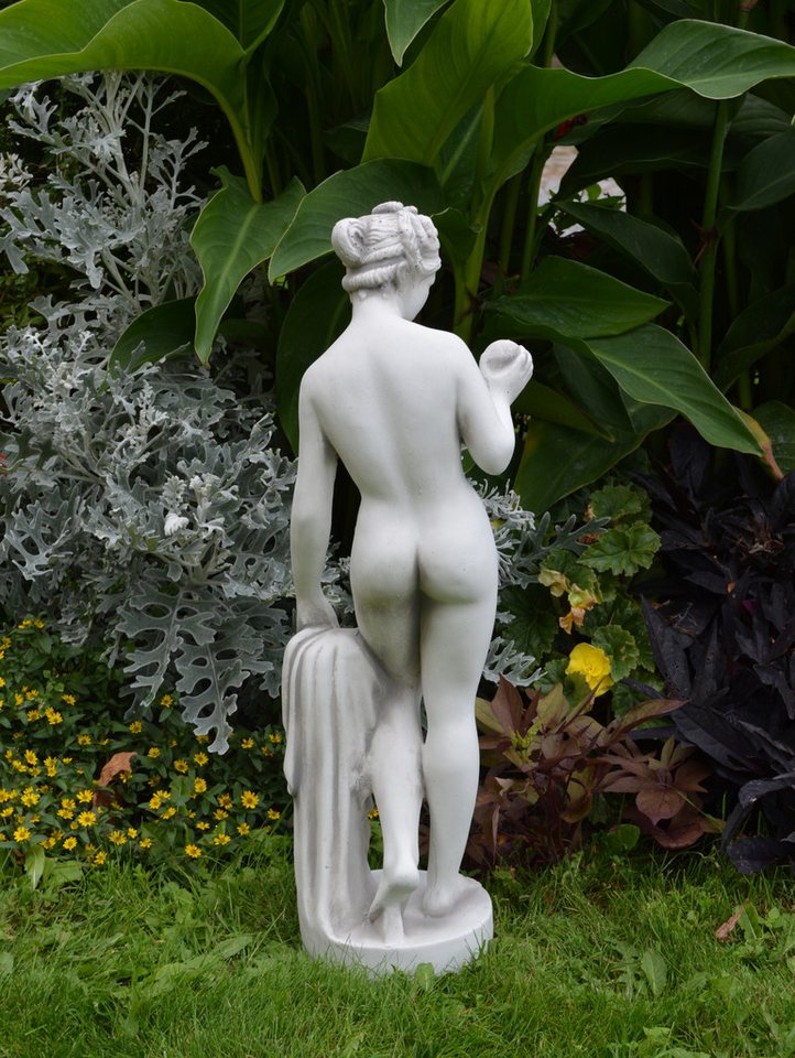 gartendekoparadies.de Gartenfigur Statue der Venus mit Apfel, Steinfigur, H. 59 cm, Grau, 9 kg, Frostsicher Bild 5