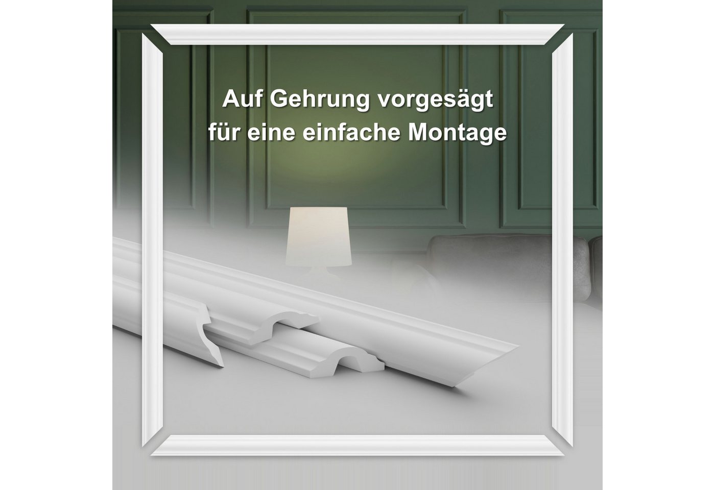 Hexim Stuckleiste RM01-K 116x51 cm, K - 116 x 51 cm, Wandrahmen Sets HDPS weiß - Auswahl an Größen für Wand, Decke, Bilder & Spiegel - Leichte Zierleistenlösung zur optischen Strukturierung großer Flächen (RM01-K 116X51CM)