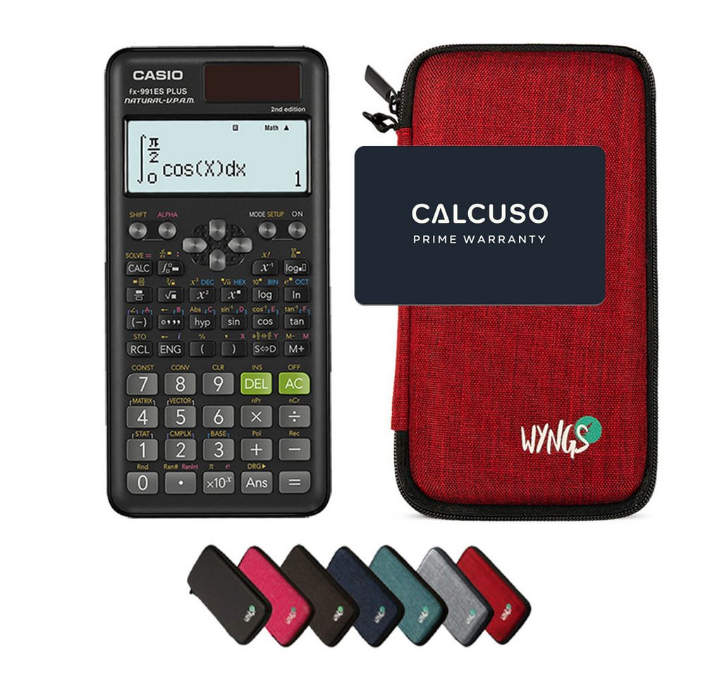 CASIO Taschenrechner fx-991ES Plus 2nd edition inkl. WYNGS Schutztasche Rot Bild 5