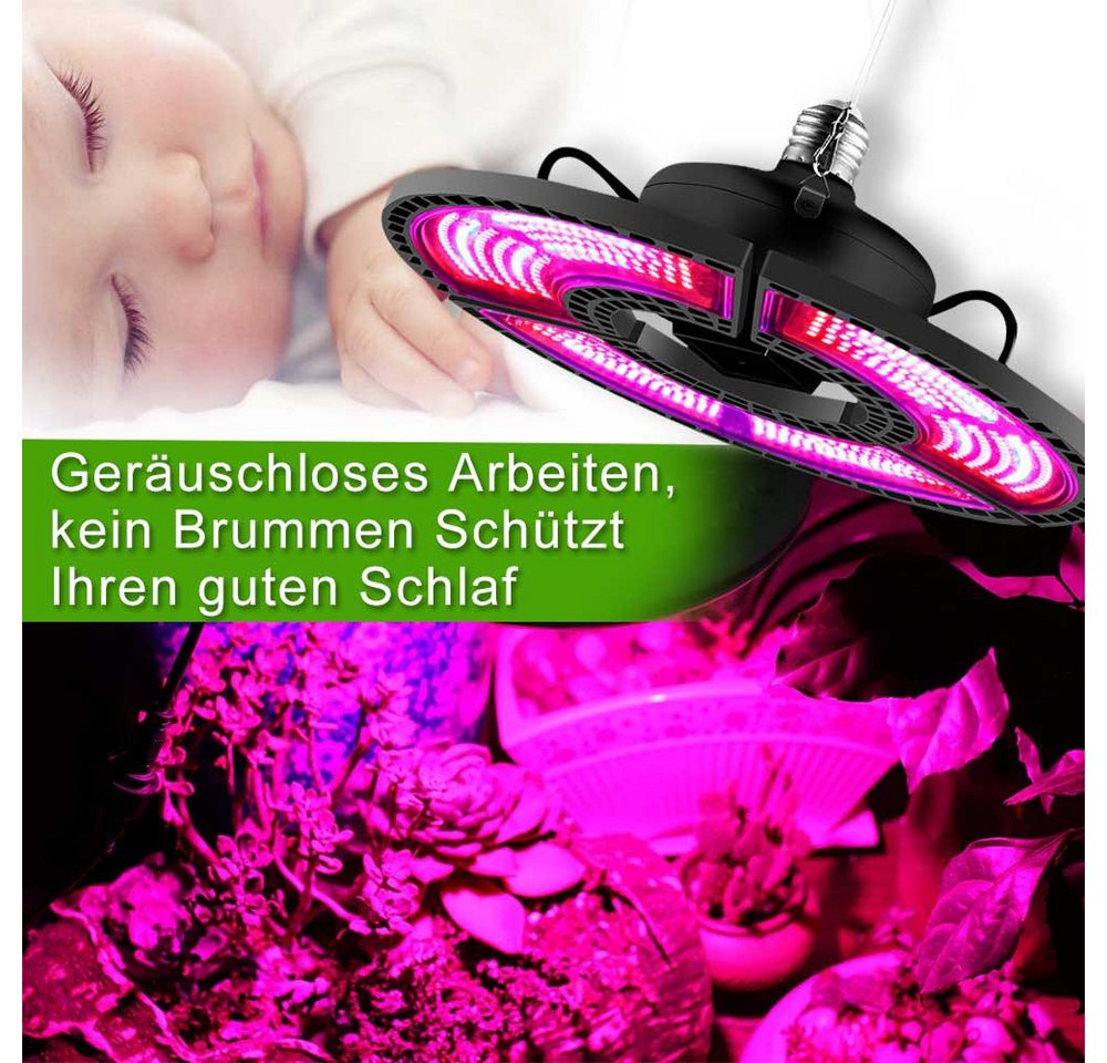 Rosnek Pflanzenlampe Vollspektrum LED, faltbar mit Rot/Blau & 288–504 LEDs, für Winterpflanzen, großflächige oder gezielte Beleuchtung indoor Bild 2