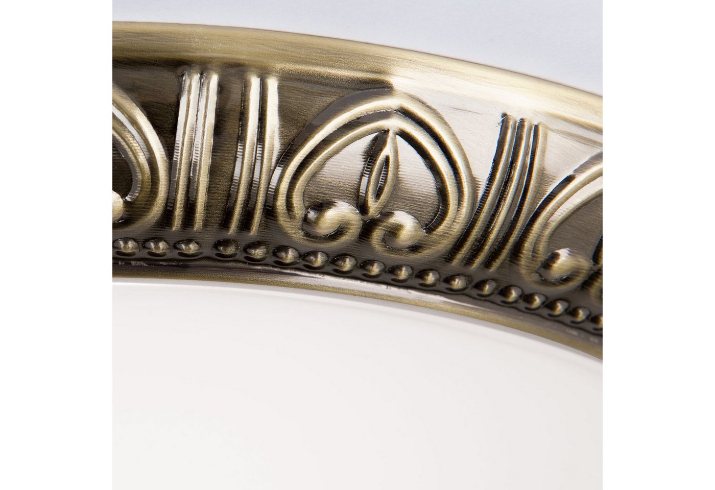 Licht-Erlebnisse Deckenleuchte HILDA, ohne Leuchtmittel, Metall Glas E14 D: 38 cm in Bronze Weiß 3-flammig rund Jugendstil Bild 5