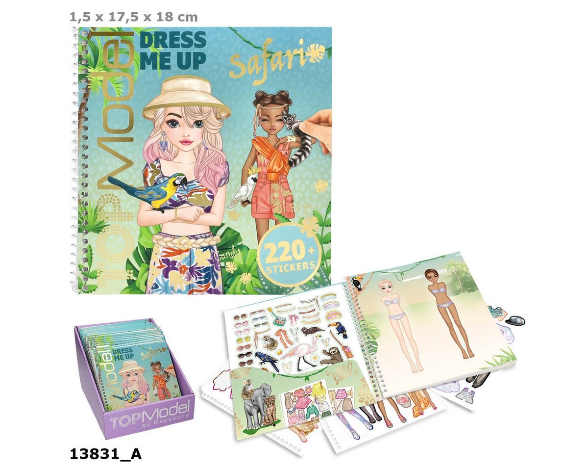 Depesche Stickerbuch TOPModel Dress Me Up Stickerbuch Safari – 11 Stickerbogen