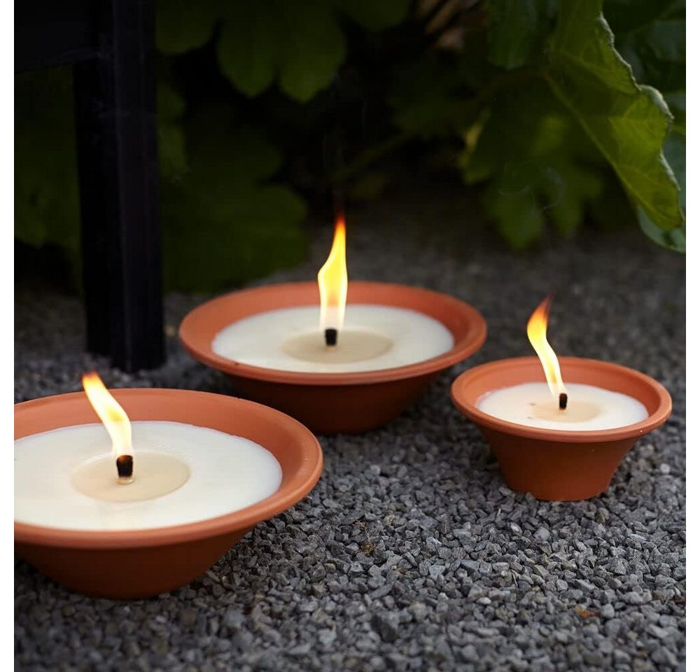 MichaelNoll Outdoorkerze Flammschalen 4 Stück - Outdoor-Kerzen Terracotta - für Garten - 13h Bild 2