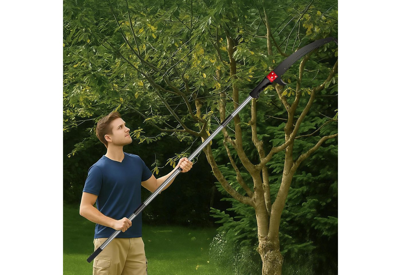 Youyijia Gartensäge Verlängerbare Stangensäge, 4,3m/3m Baumsäge mit Edelstahlsägeblatt Bild 3