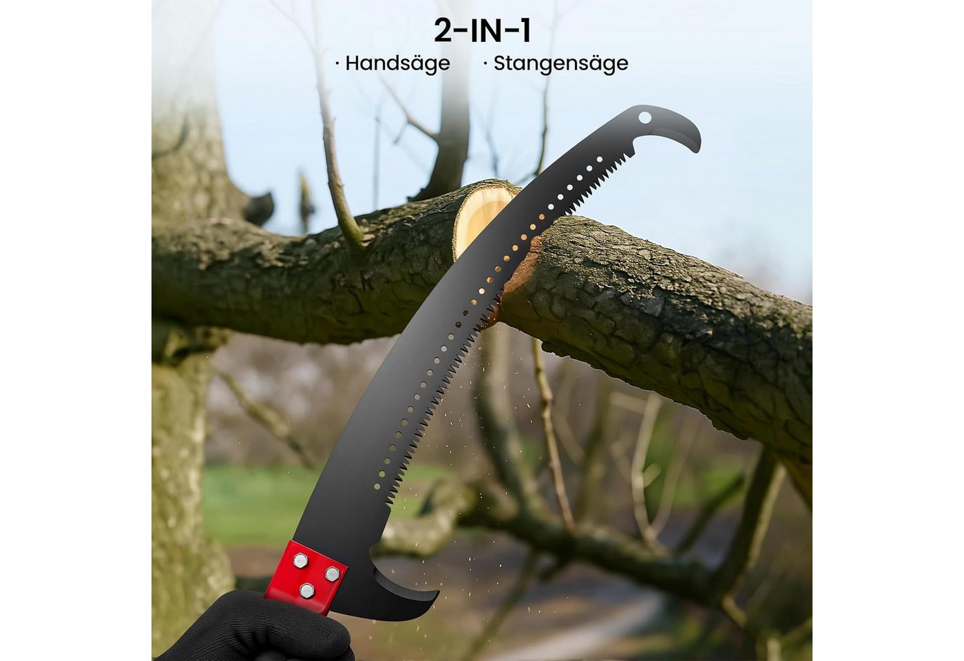 Youyijia Gartensäge Verlängerbare Stangensäge, 4,3m/3m Baumsäge mit Edelstahlsägeblatt Bild 5