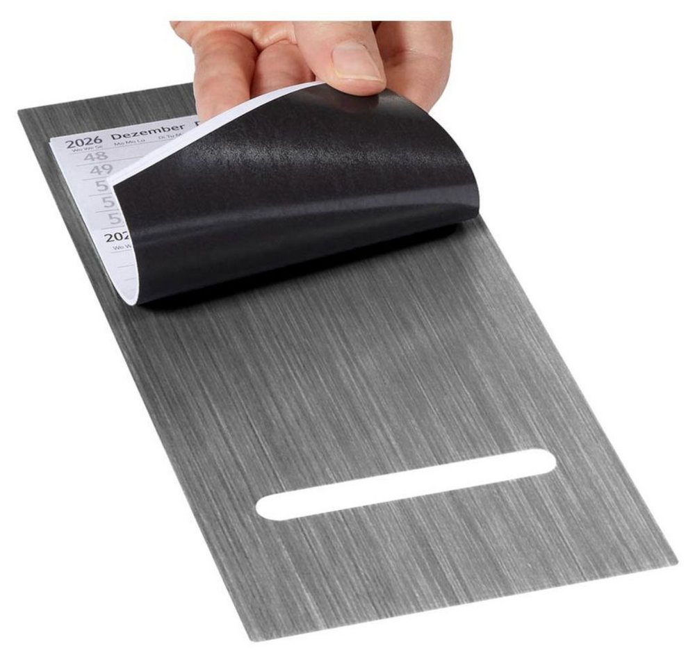 Saphir-Tec Terminkalender Tischkalender 2027/2028 magnet. Edelstahl silber matt (1-tlg)