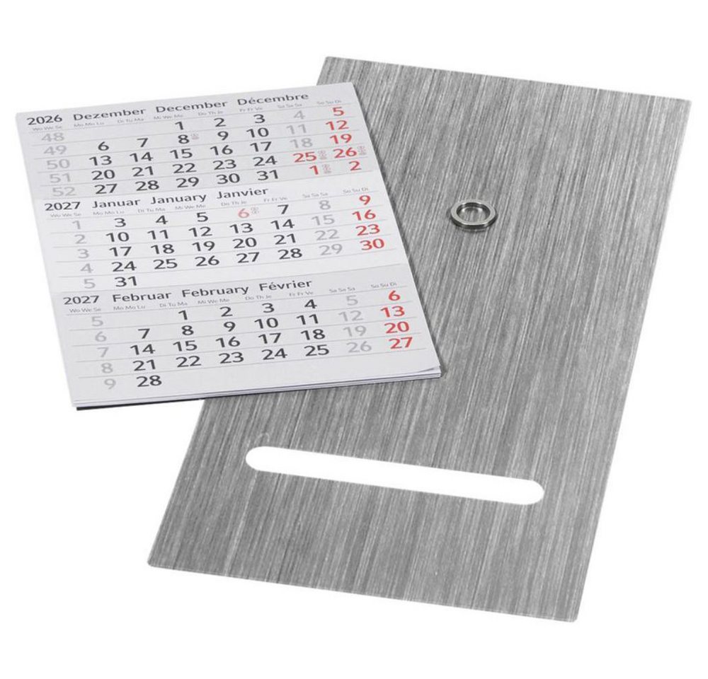Saphir-Tec Terminkalender Tischkalender 2027/2028 magnet. Edelstahl silber matt (1-tlg) Bild 2