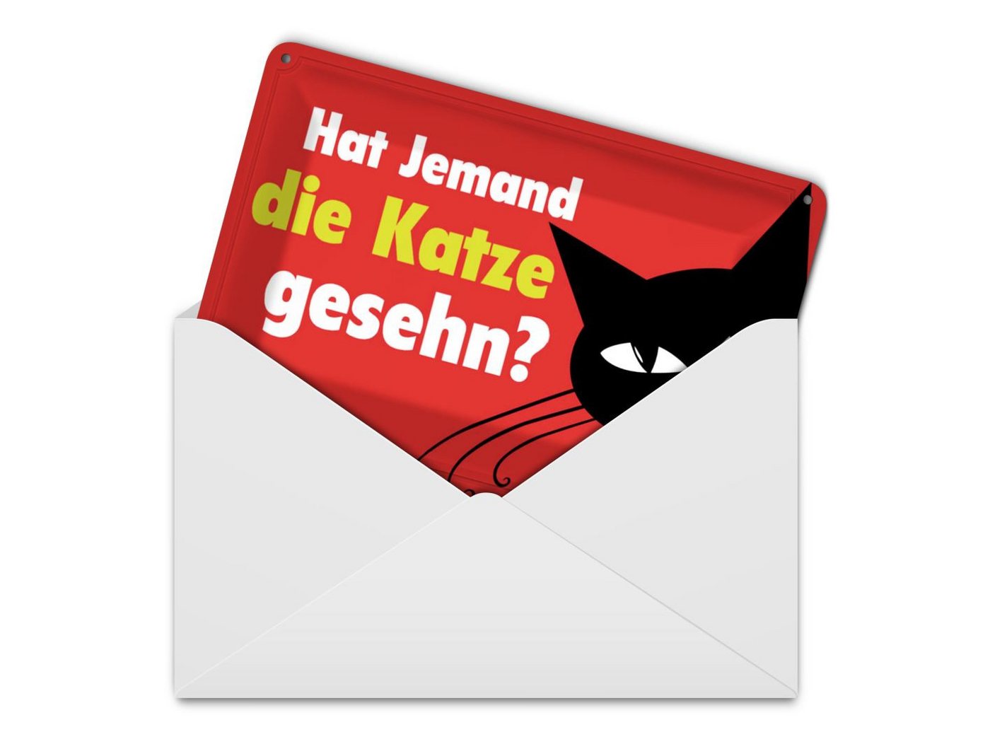 Femer GmbH Postkarte Spruch 14x10cm hat jemand Katze gesehn Geschenk, unfrankiert Bild 2