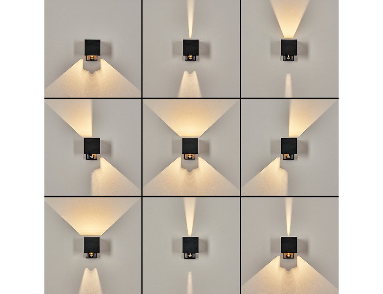 hofstein Außen-Wandleuchte Außenwandlampe m. Bewegungsmelder aus Metall/Kunststoff, Schwarz/Klar, moderne Leuchte mit Up&Down-Lichteffekt für Garten/Terrasse/Hof, IP54
