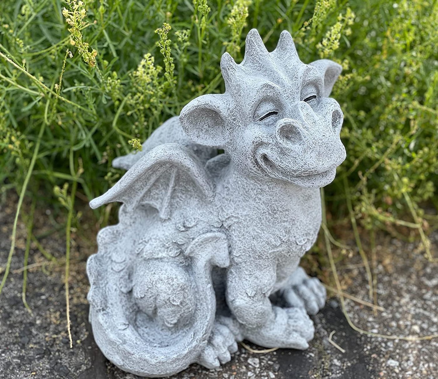 Stone and Style Gartenfigur Frostfeste Steinfigur Drache Cristiano Bild 3