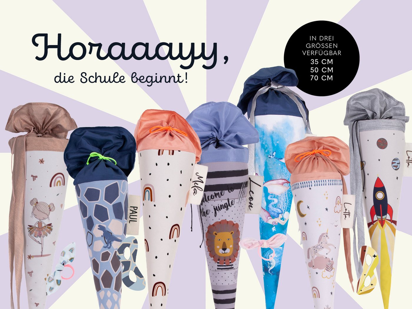 coopz Schultüte Einhorn Nr. 1 70 cm Textil Handmade Personalisierung möglich Bild 4