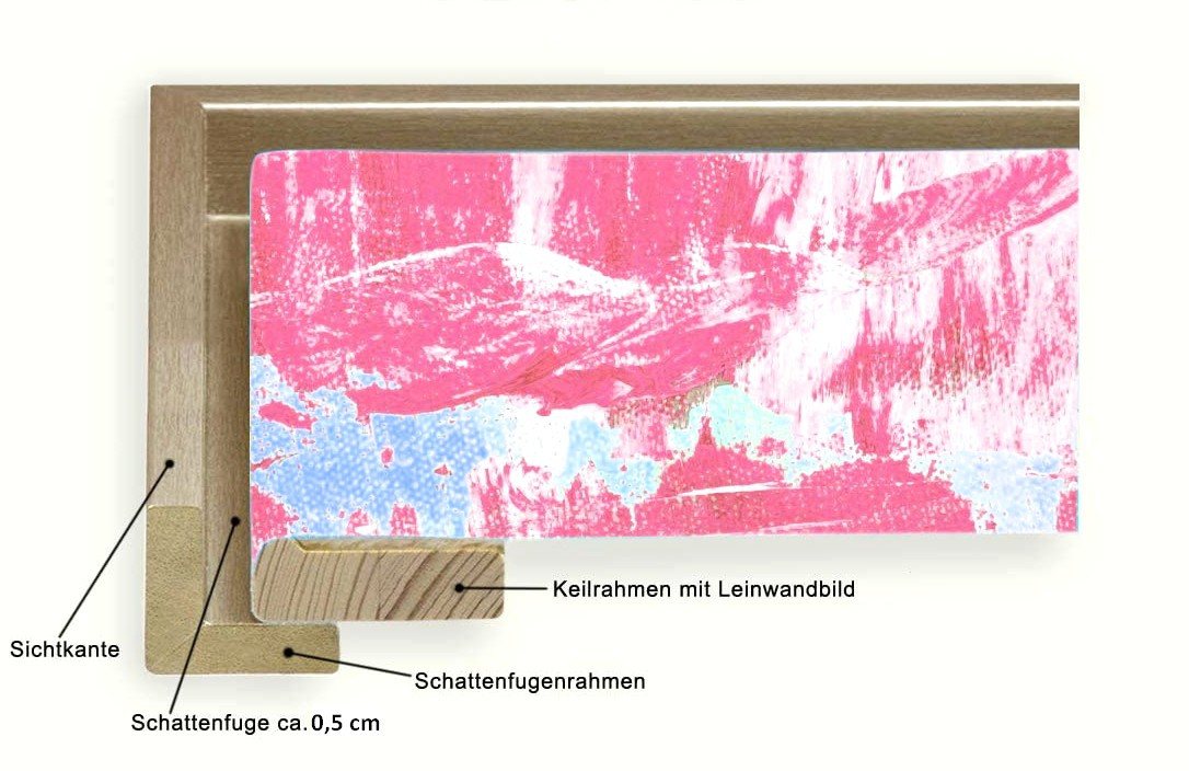myposterframe Einzelrahmen Mira Schattenfugen Rahmen Leerrahmen für Leinwand, (1 Stück), 30x40 cm, Schwarz matt, Echtholz Bild 2