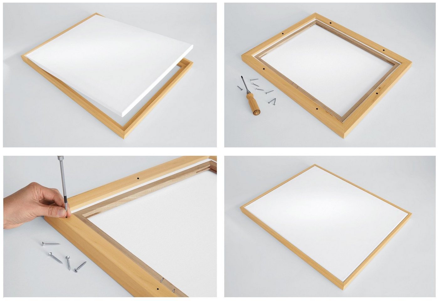 myposterframe Einzelrahmen Mira Schattenfugen Rahmen Leerrahmen für Leinwand, (1 Stück), 30x40 cm, Schwarz matt, Echtholz Bild 5