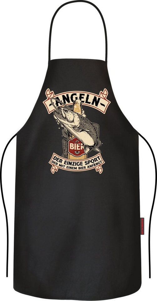 RAHMENLOS® Grillschürze Kochschürze Küchenschürze für Angler: der einzige Sport mit Bier