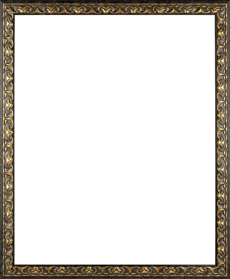 Einzelrahmen Bilderrahmen Mallorca, (1 Stück), 45x65 cm, Schwarz Gold, Holz