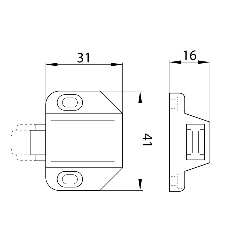 Prima-Online Magnethalter Häfele Magnetschnapper Glastüren mit klick mechanismus Druckverschluss (1-St) Bild 4