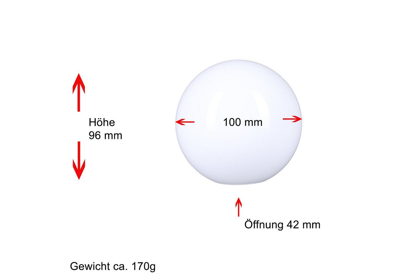 Home4Living Lampenschirm Kugelglas Ø 100mm Lampenglas weiß glänzend Ersatzglas, Weiß glänzend Bild 4