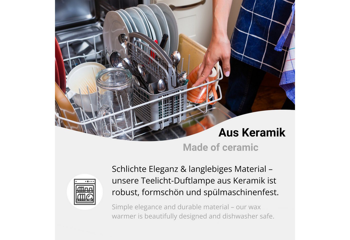 DistrEbution Duftlampe Keramik Teelicht-Duftlampe mit Herz-Aussparung (1 St), Hochwertige Keramik Bild 2
