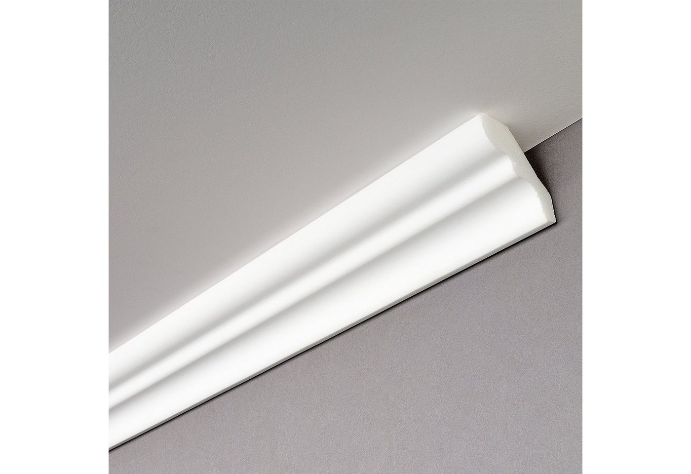 Decosa Zierleiste Deckenleiste D50 (Silvana) moderne Styroporleiste - 10 Stück (20m), Kleben, Polystyrol (Styropor)