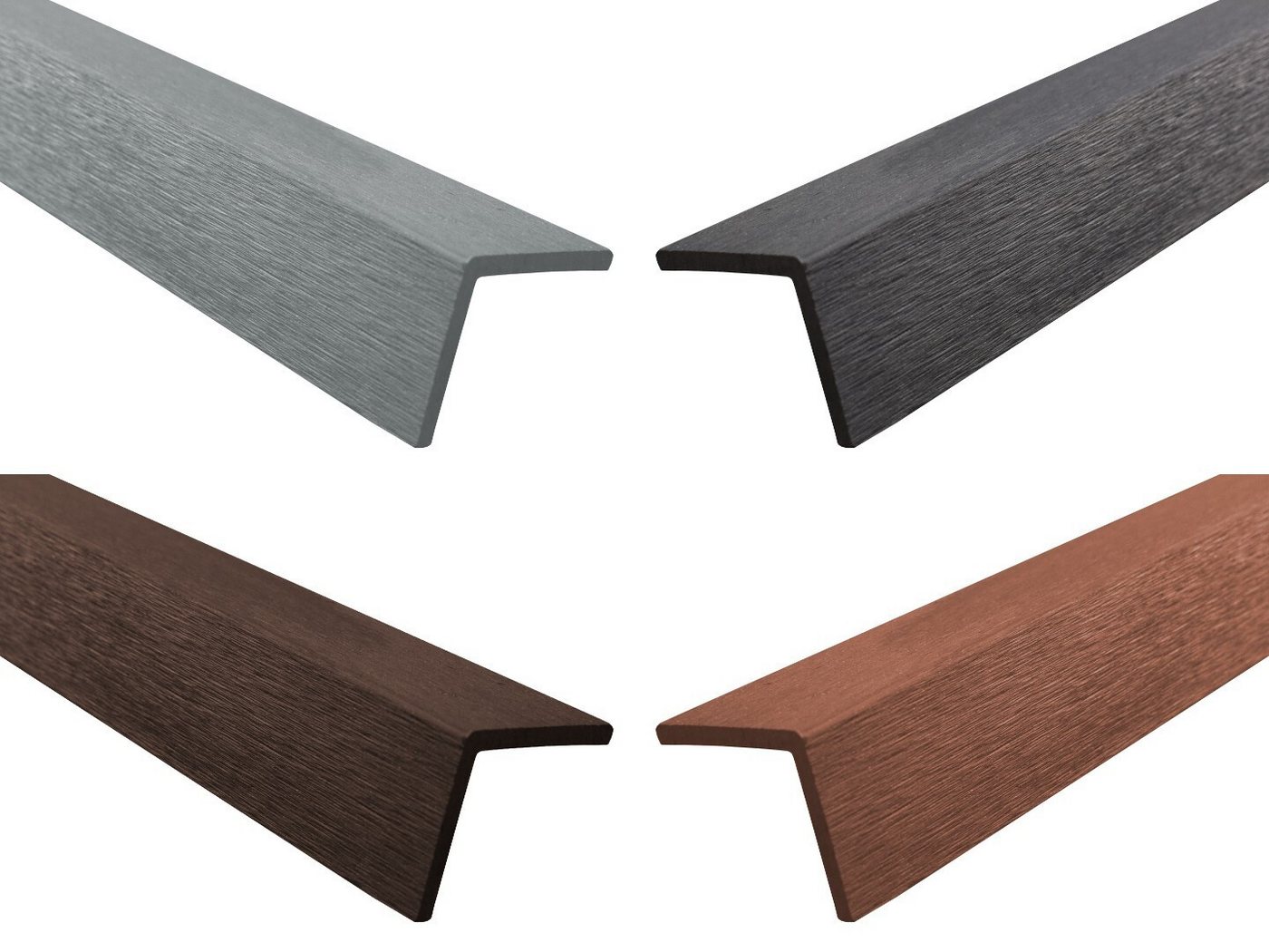 WPC Profi Terrassendielen L-Abschlussleiste Winkelleiste anthrazit, (L-Winkelleiste, 6-St., Abschlussleiste 53x53x1950 mm) Bild 4