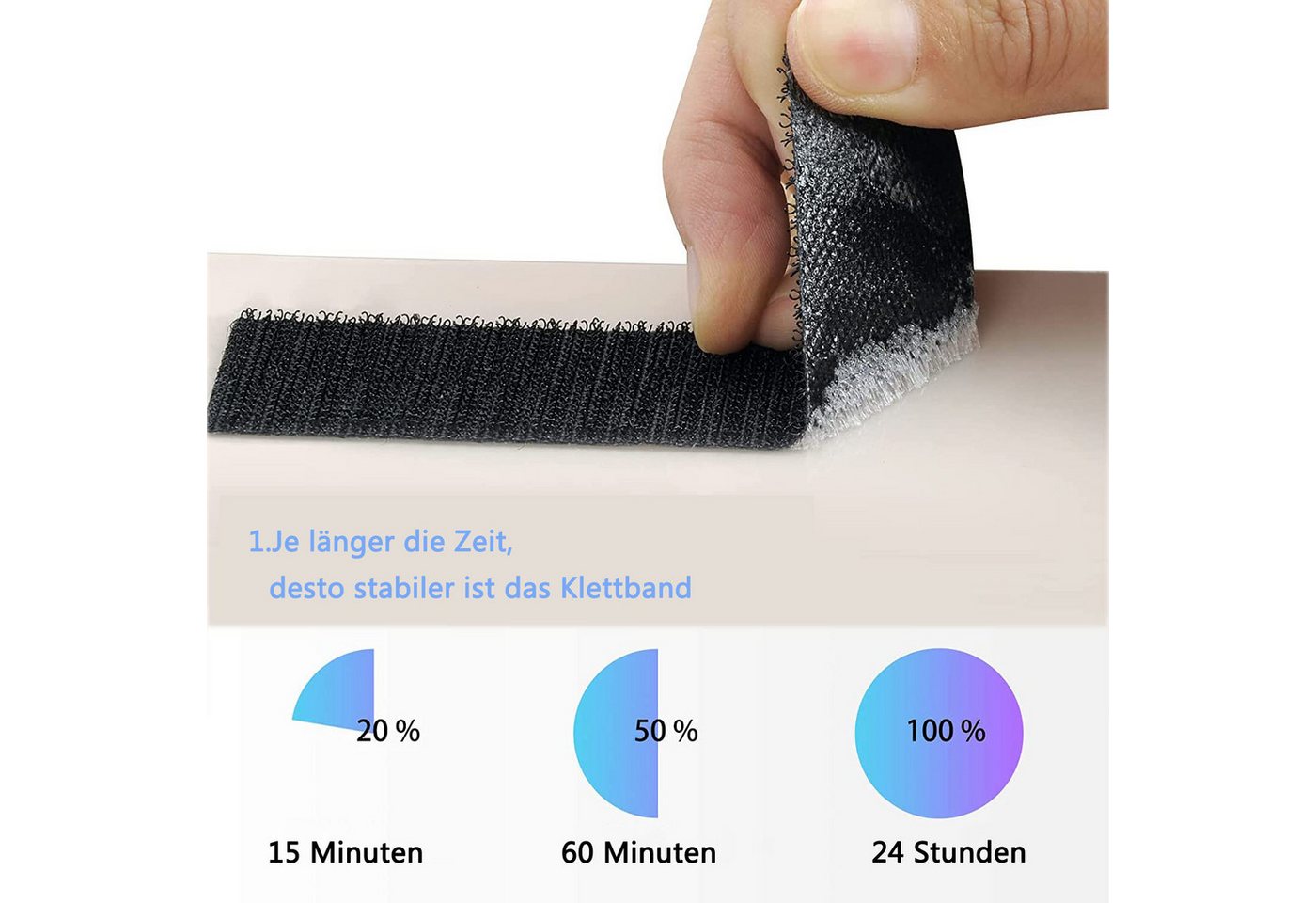 Coonoor Klettband Selbstklebend Extra Stark,Klebepads Doppelseitig, (30-St), Klettverschluss Selbstklebend 3 x 10cm, Schwarz
