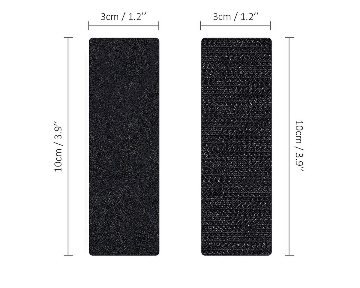 Coonoor Klettband Selbstklebend Extra Stark,Klebepads Doppelseitig, (30-St), Klettverschluss Selbstklebend 3 x 10cm, Schwarz Bild 3