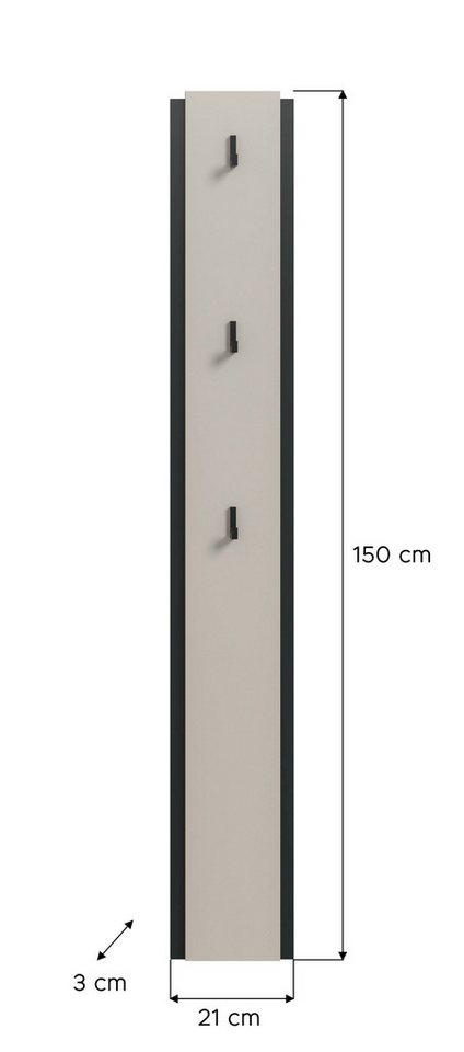 xonox.home Garderobenpaneel Emil, in Kaschmir Melamin B/H/T: 21x150x6 cm Bild 5