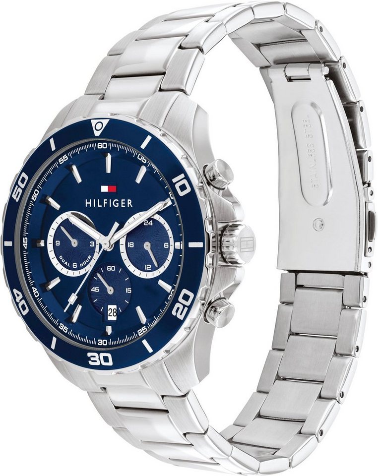 Tommy Hilfiger Multifunktionsuhr JORDAN 1792094, Quarzuhr, Armbanduhr, Herrenuhr, Datum, Edelstahlarmband