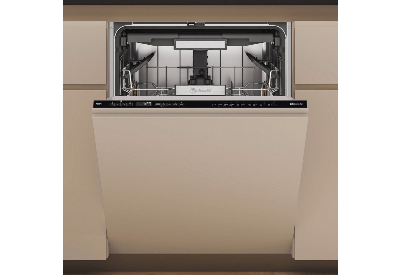 BAUKNECHT vollintegrierbarer Geschirrspüler BK7IA115B2M6L0, 15 Maßgedecke, MaxiSpace – bietet Platz für große Pizzateller mit 32 cm Durchmesser Bild 5