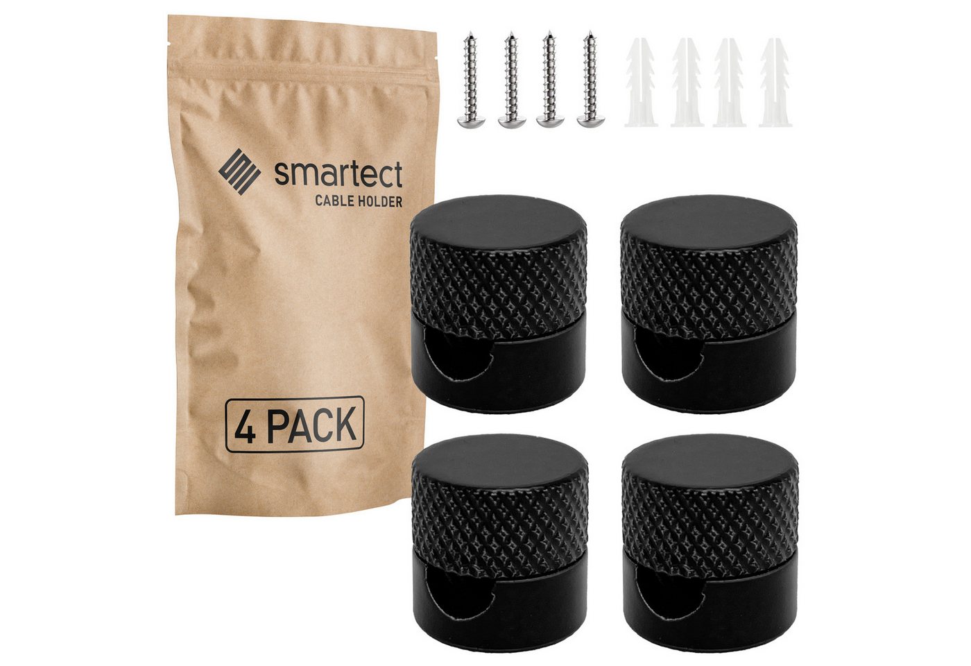 smartect Kabelzubehör Wand- & Deckenpins Aluminium geriffelt für Lampenkabel, (Set, 4-tlg) Bild 3