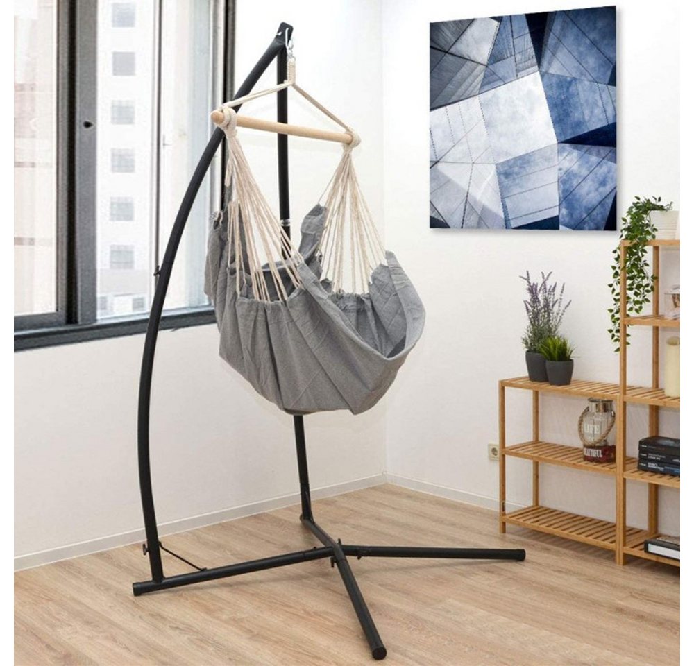 JEOBEST Hängemattengestell Hängesessel Gestell Outdoor, 214cm Hängesitz Halterung, Nur Gestell, C Ständer, bis 120kg Bild 5