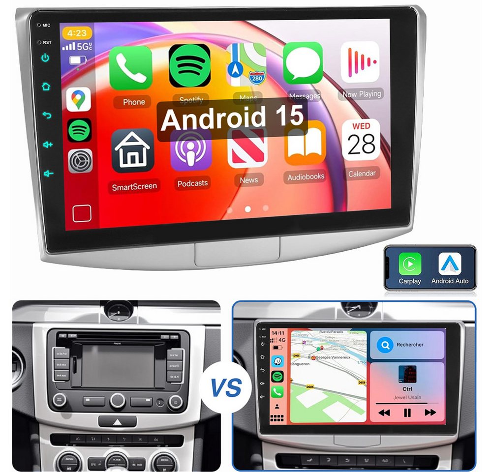 ESSGOO Für VW Passat B7 CC 2010-2015 Carplay Autoradio Android 15 Autoradio (RDS, FM, GPS Navi WIFI Mirror Link SWC RDS) Bild 4